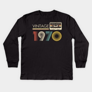 53rd Birthday Vintage 1970 Limited Edition Cassette Tape Kids Long Sleeve T-Shirt